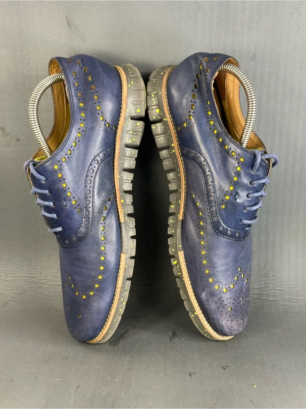 Cole Haan ZERØGRAND navy blue Wingtip Oxford shoes men’s size 10